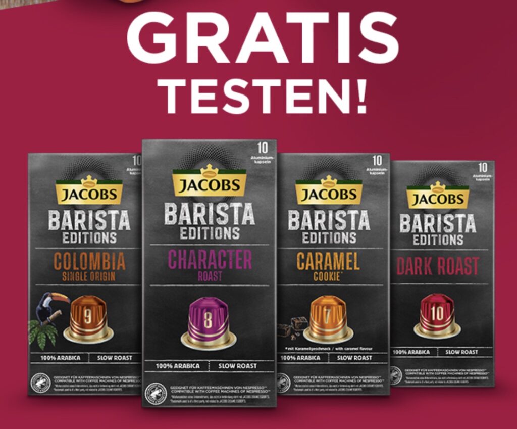 Jacobs Kaffeekapseln gratis testen - Schnäppchengans 