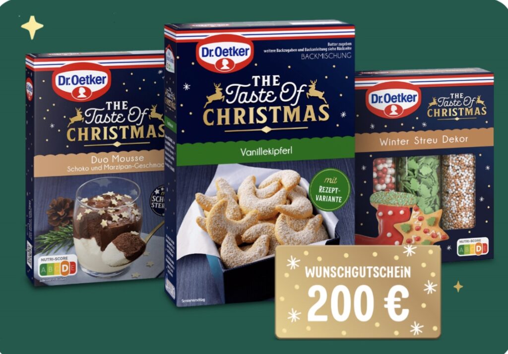 Dr. Oetker Gewinnspiel The taste of Christmas - Schnäppchengans 