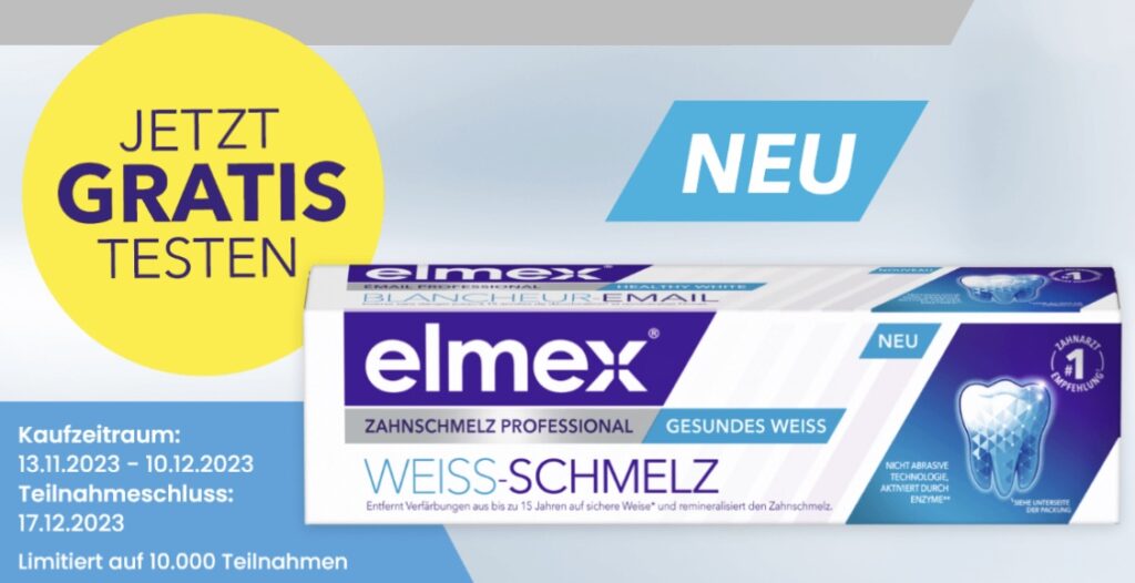 Elmex Zahnpasta gratis testen - Schnäppchengans 