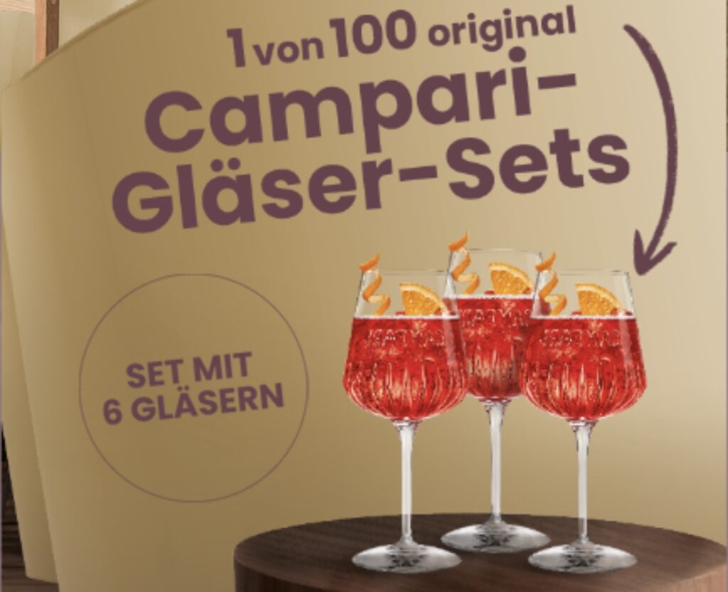 Campari Gläser Set Gewinnspiel - Schnäppchengans 