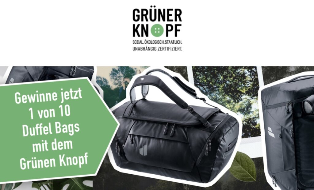 Grüner Knopf Duffel Bag Gewinnspiel - Schnäppchengans Utopia